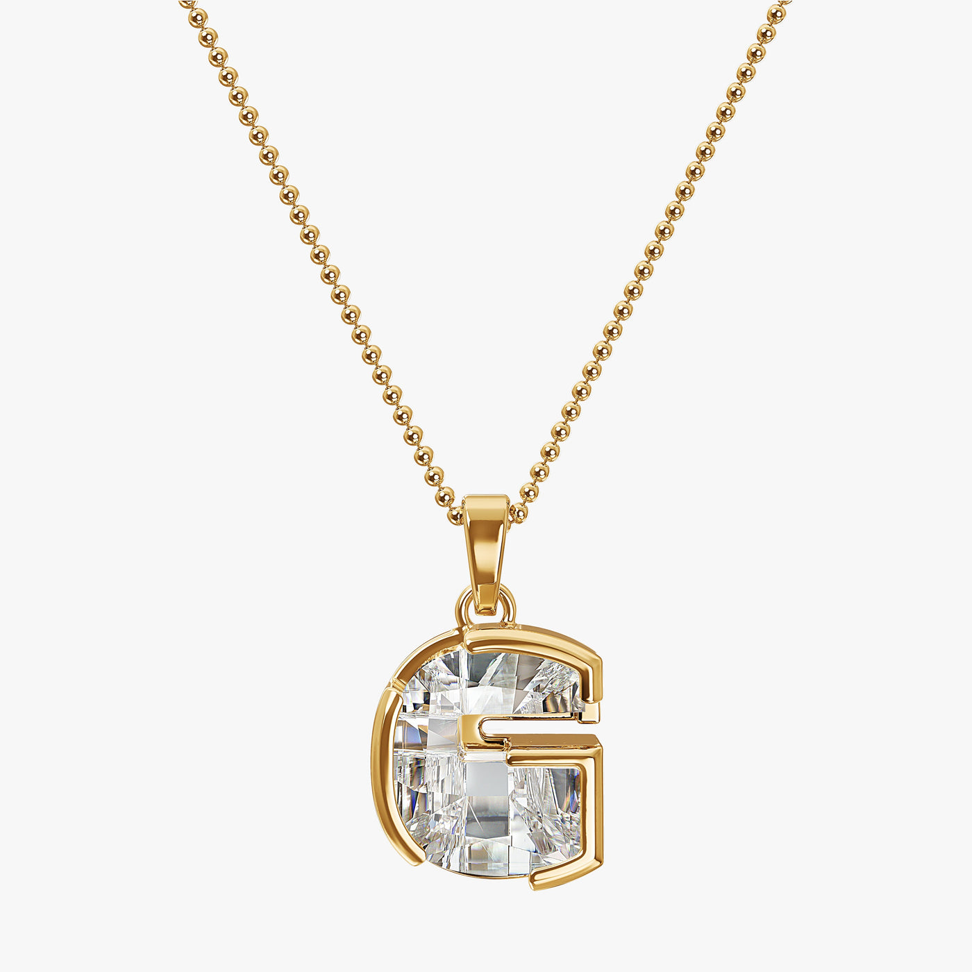 9MM ALPHABET SOLITAIRE DIAMOND LETTER PENDANT