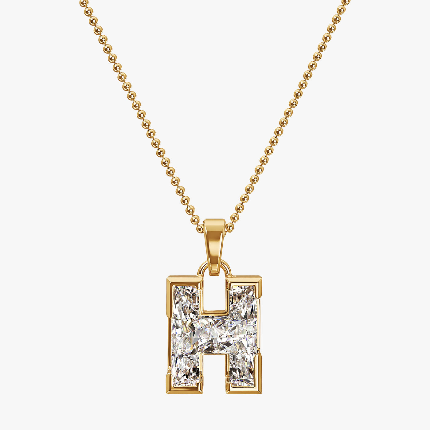 9MM ALPHABET SOLITAIRE DIAMOND LETTER PENDANT