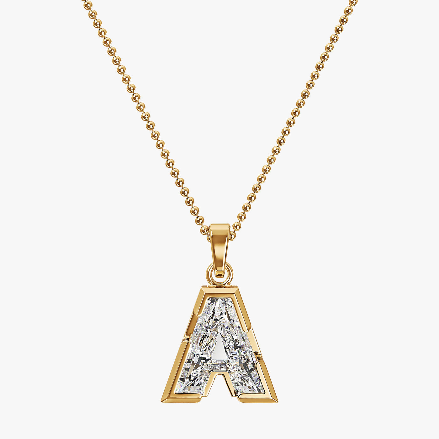 9MM ALPHABET SOLITAIRE DIAMOND LETTER PENDANT