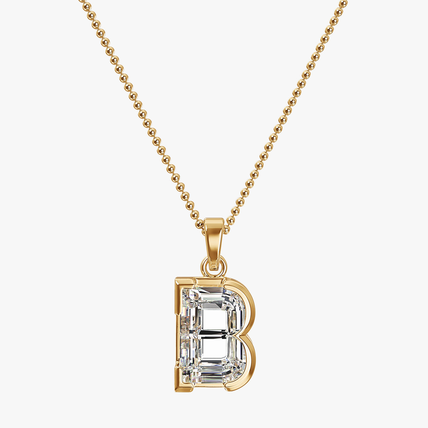 9MM ALPHABET SOLITAIRE DIAMOND LETTER PENDANT
