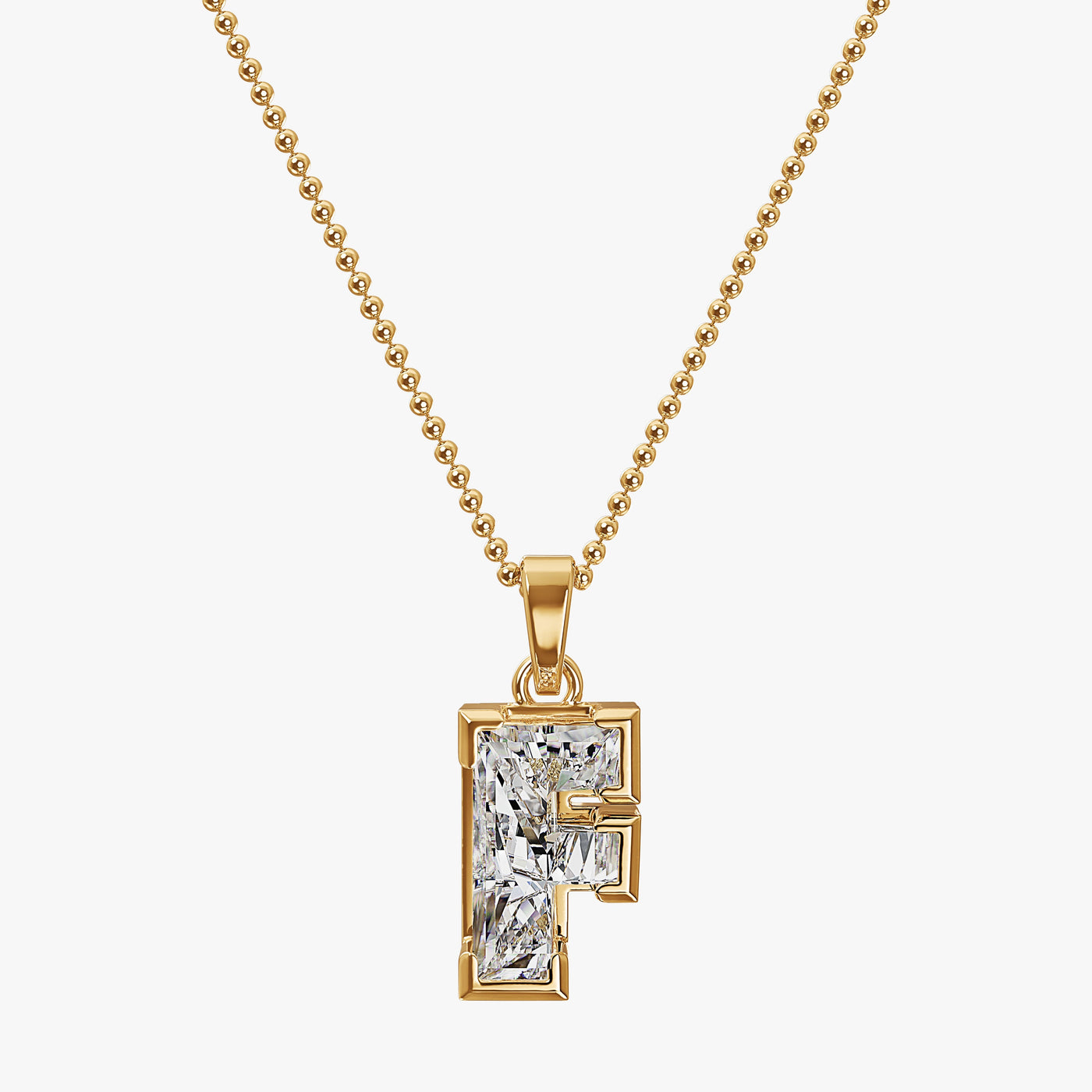 9MM ALPHABET SOLITAIRE DIAMOND LETTER PENDANT