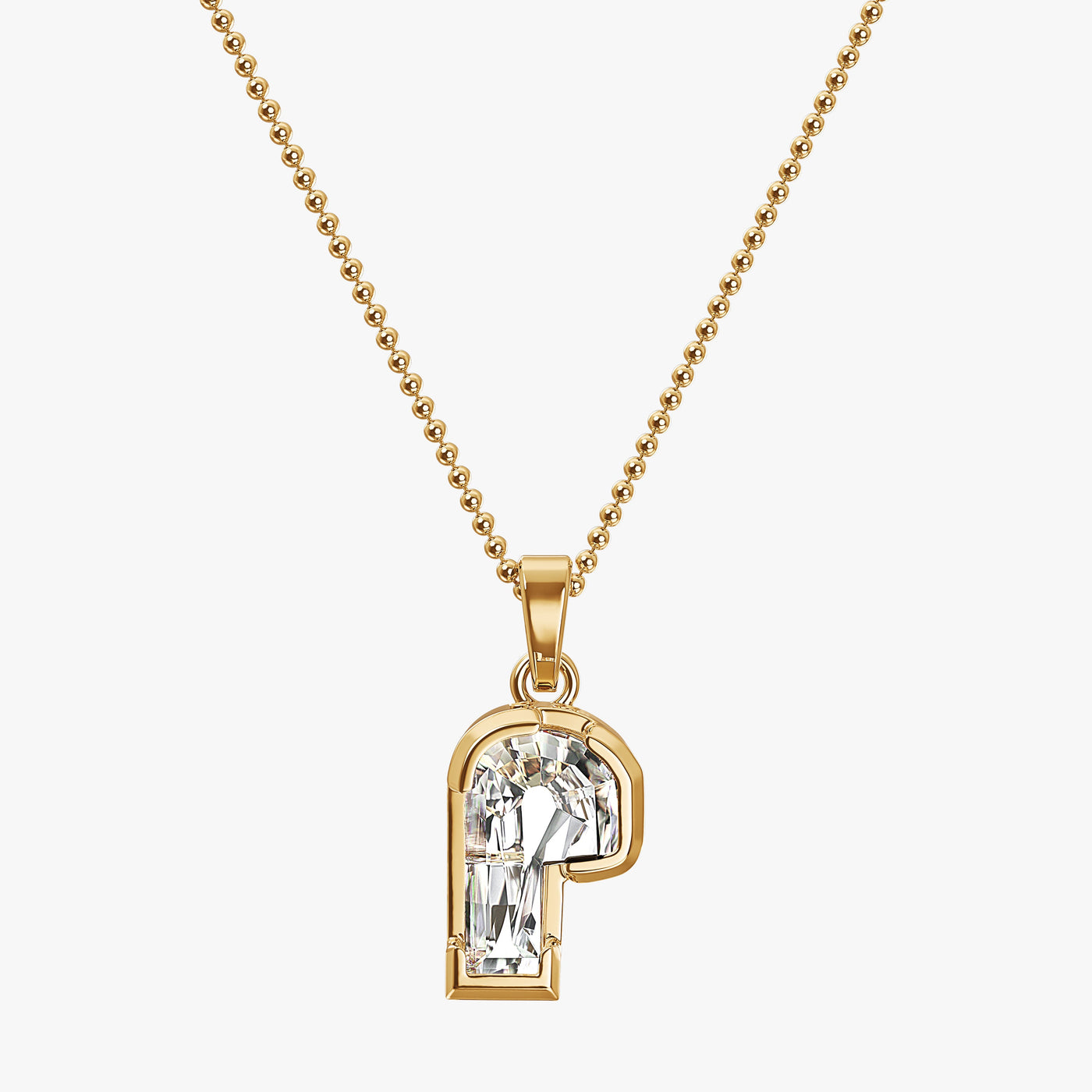 9MM ALPHABET SOLITAIRE DIAMOND LETTER PENDANT