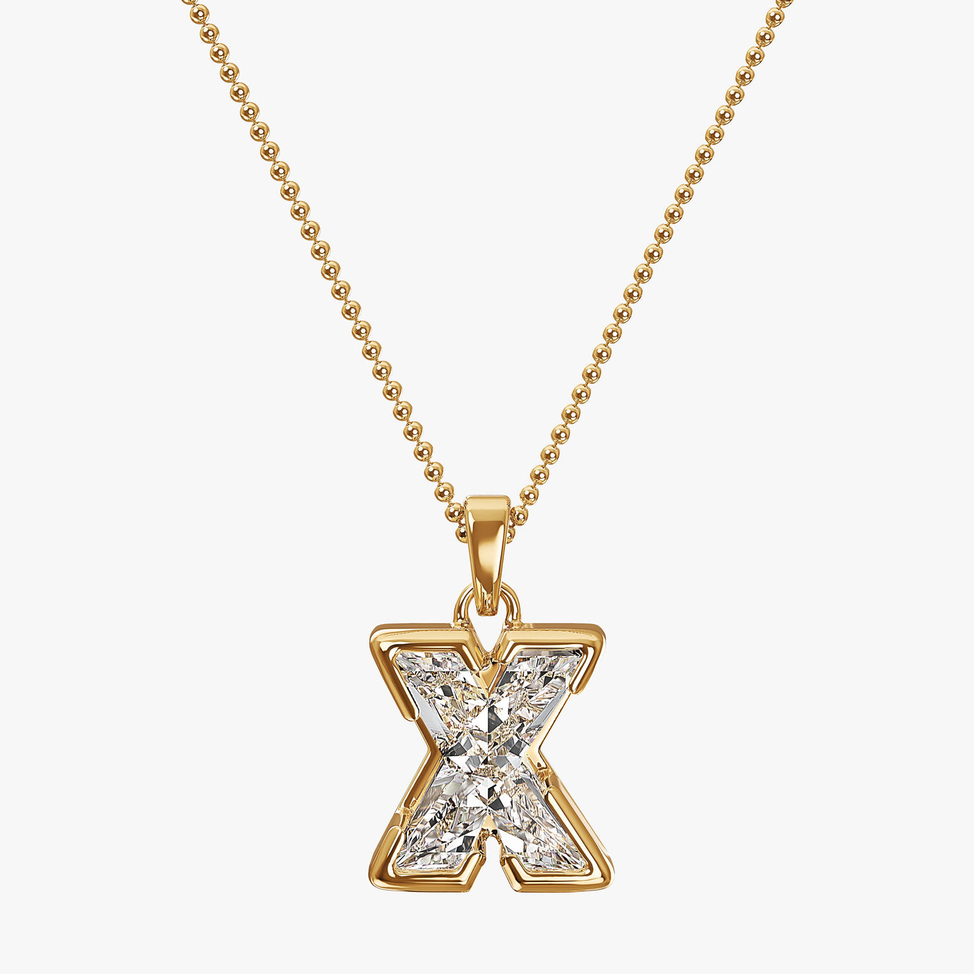 9MM ALPHABET SOLITAIRE DIAMOND LETTER PENDANT