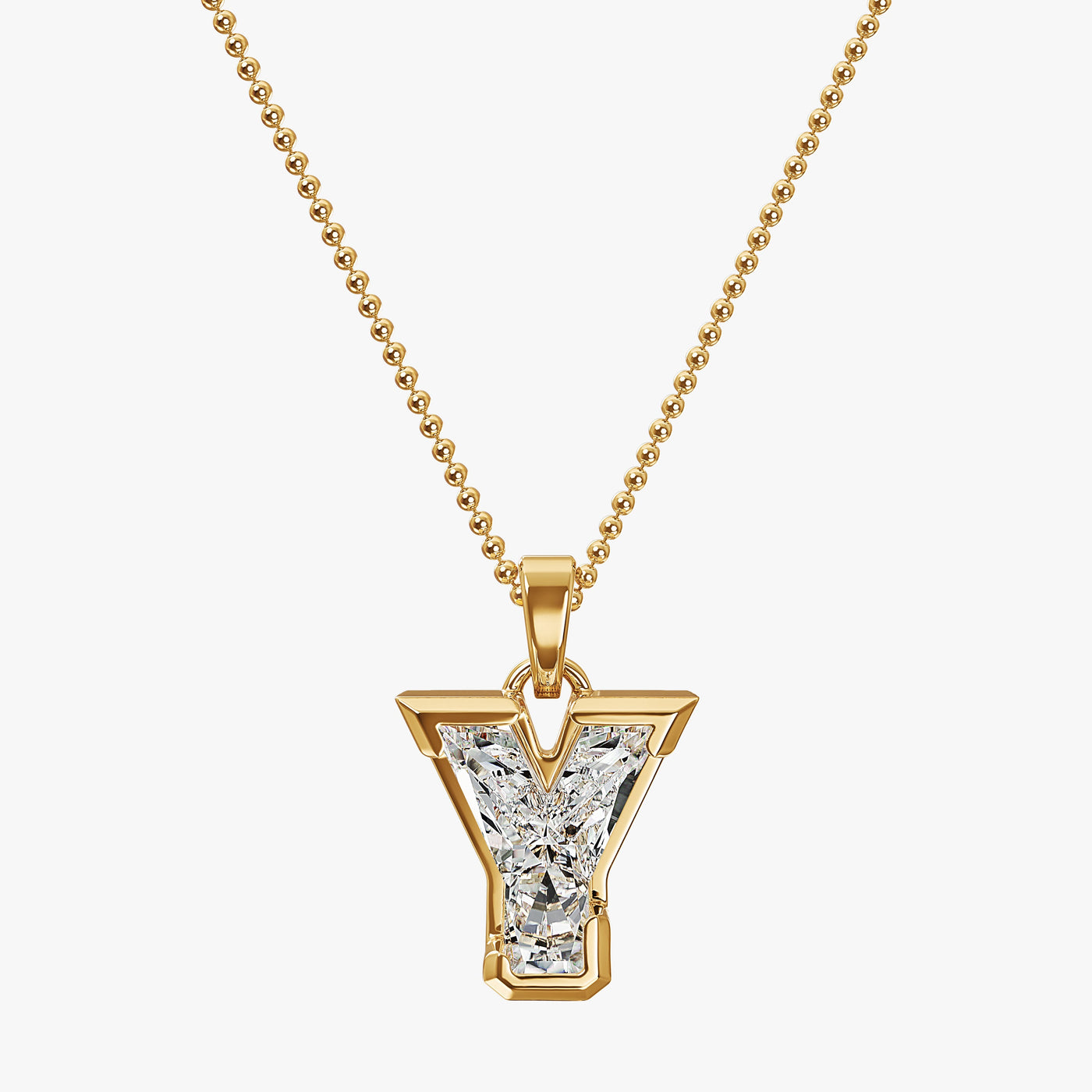 9MM ALPHABET SOLITAIRE DIAMOND LETTER PENDANT