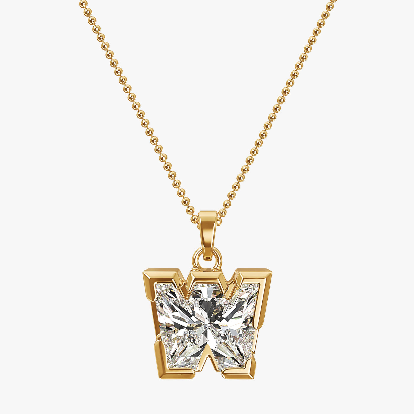 9MM ALPHABET SOLITAIRE DIAMOND LETTER PENDANT