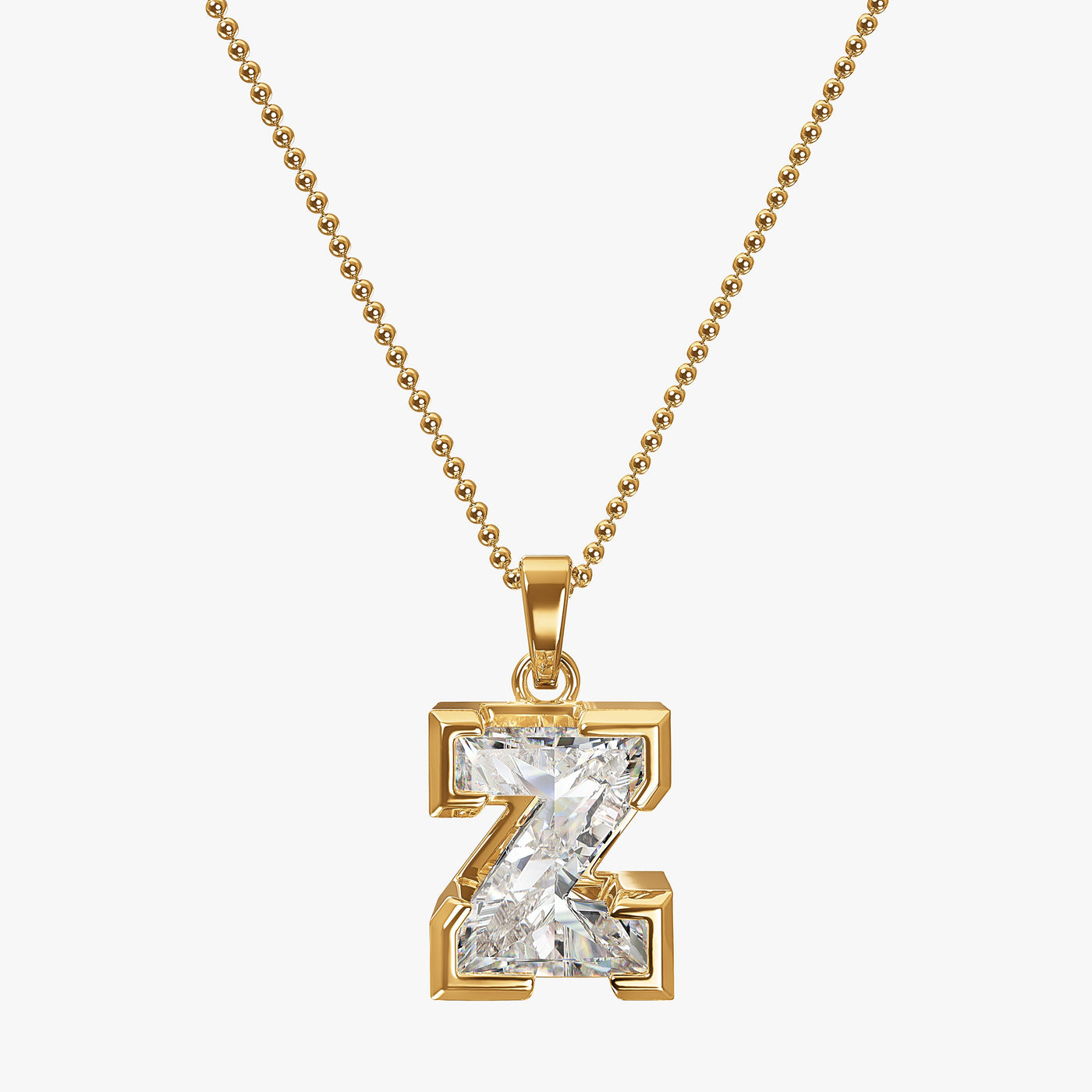 9MM ALPHABET SOLITAIRE DIAMOND LETTER PENDANT