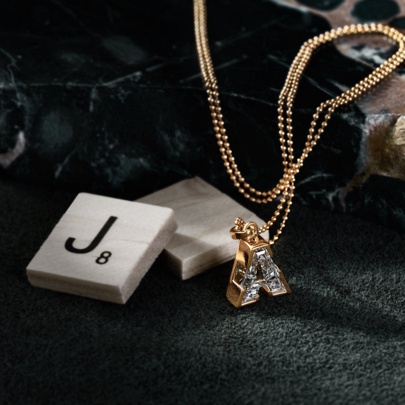 9MM ALPHABET SOLITAIRE DIAMOND LETTER PENDANT