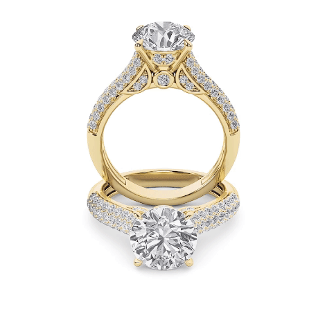 Front Detaied Hidden Halo Accent Shank