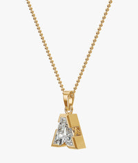 9MM ALPHABET SOLITAIRE DIAMOND LETTER PENDANT