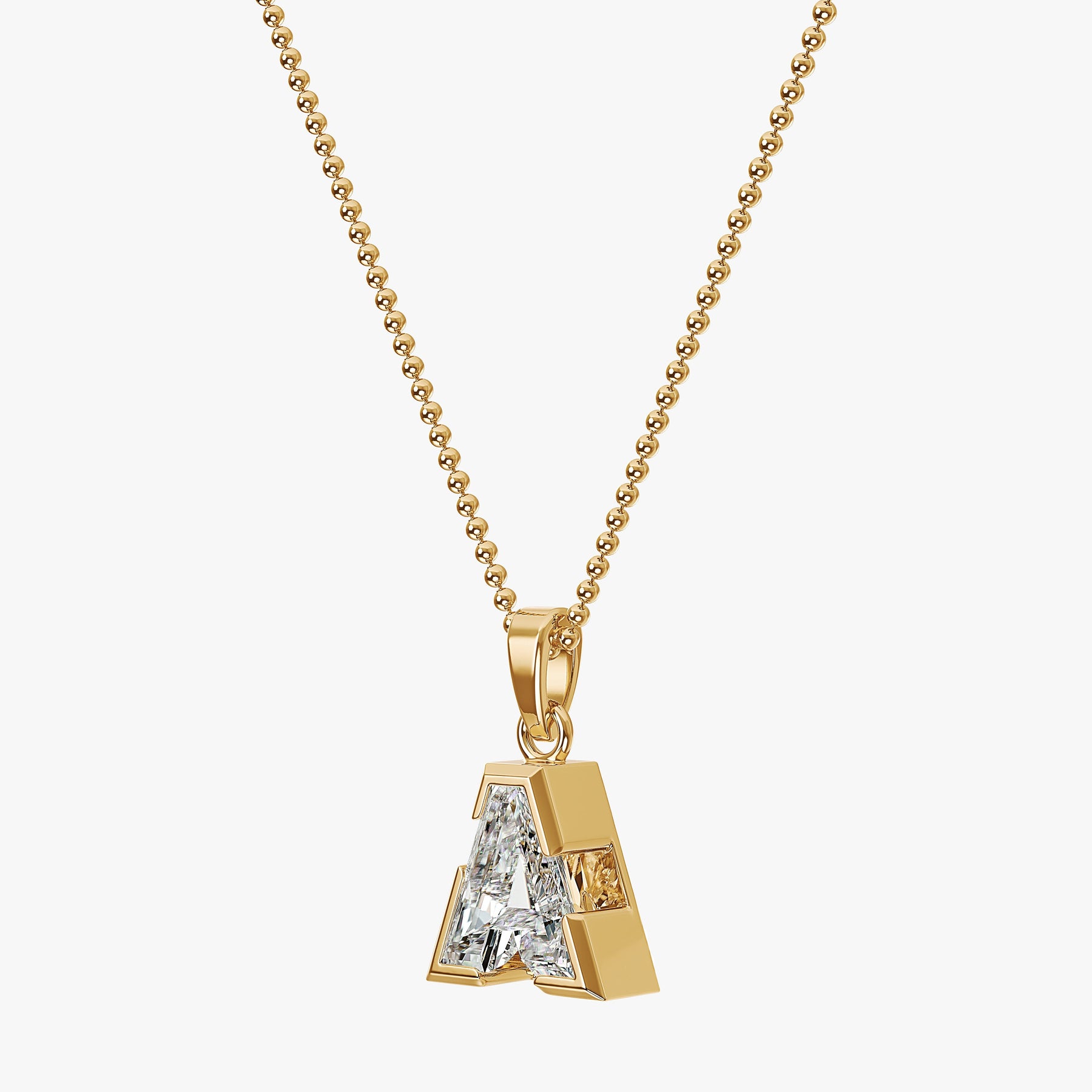 9MM ALPHABET SOLITAIRE DIAMOND LETTER PENDANT