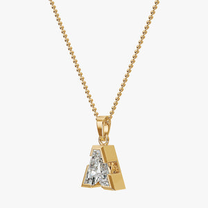 7MM ALPHABET SOLITAIRE DIAMOND INITIAL PENDANT