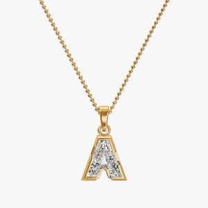 7MM ALPHABET SOLITAIRE DIAMOND INITIAL PENDANT