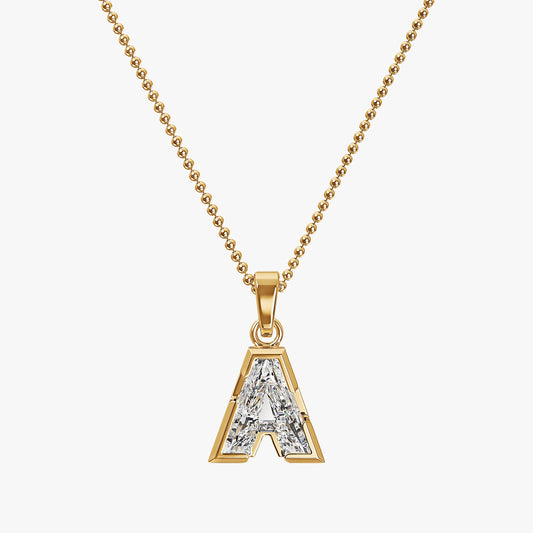 7MM ALPHABET SOLITAIRE DIAMOND INITIAL PENDANT