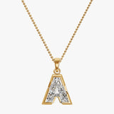 9MM ALPHABET SOLITAIRE DIAMOND LETTER PENDANT