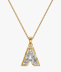 9MM ALPHABET SOLITAIRE DIAMOND LETTER PENDANT