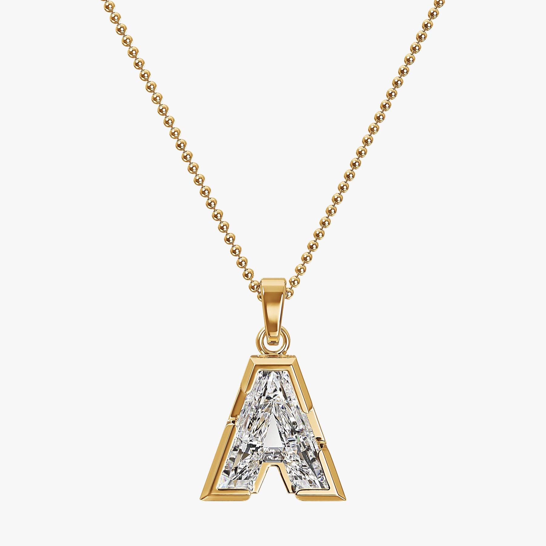 9MM ALPHABET SOLITAIRE DIAMOND LETTER PENDANT