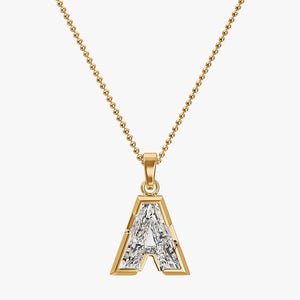 9MM ALPHABET SOLITAIRE DIAMOND LETTER PENDANT