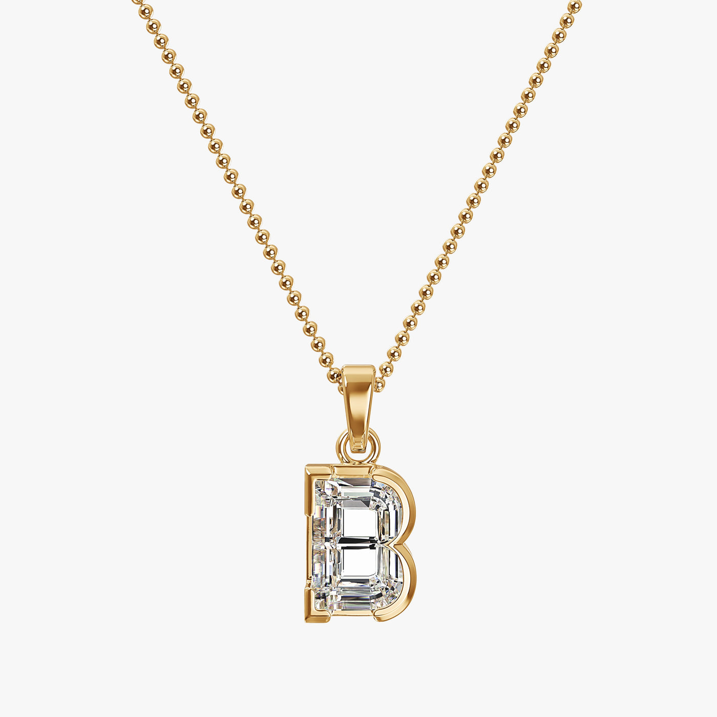 7MM ALPHABET SOLITAIRE DIAMOND INITIAL PENDANT