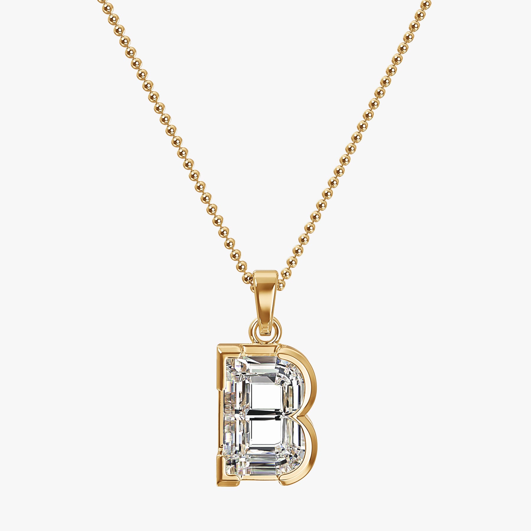 9MM ALPHABET SOLITAIRE DIAMOND LETTER PENDANT