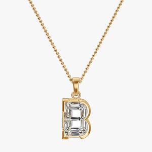 9MM ALPHABET SOLITAIRE DIAMOND LETTER PENDANT