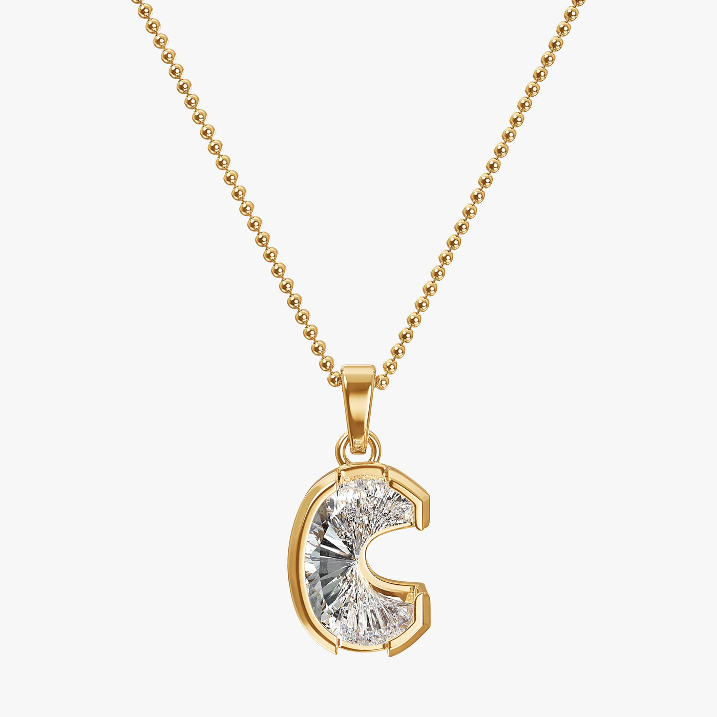 9MM ALPHABET SOLITAIRE DIAMOND LETTER PENDANT