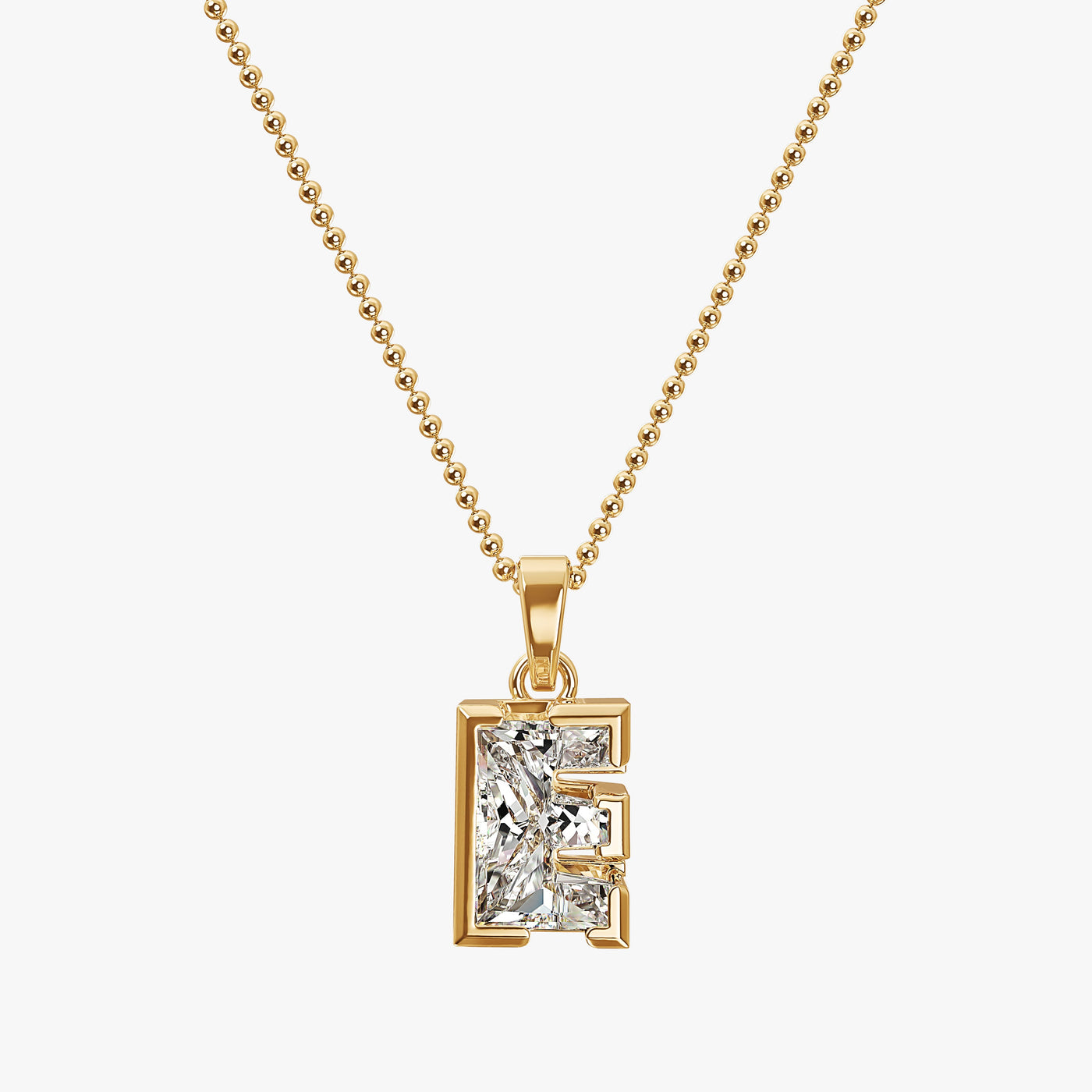 7MM ALPHABET SOLITAIRE DIAMOND INITIAL PENDANT