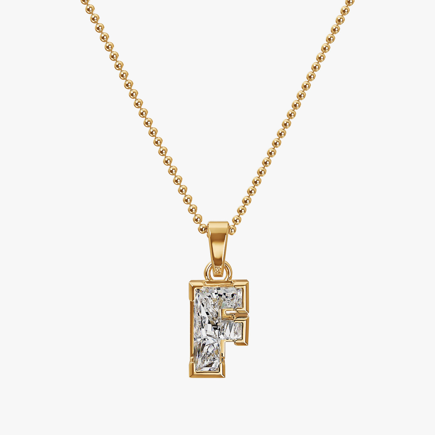 7MM ALPHABET SOLITAIRE DIAMOND INITIAL PENDANT