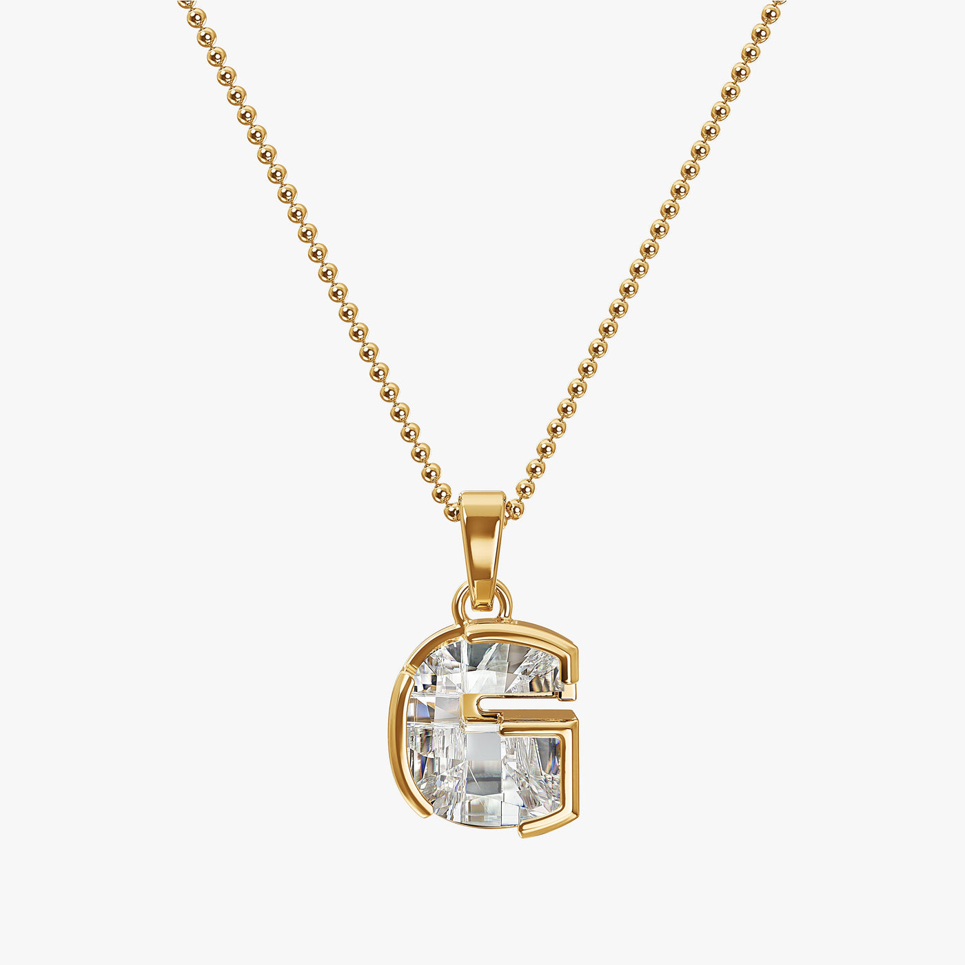 7MM ALPHABET SOLITAIRE DIAMOND INITIAL PENDANT