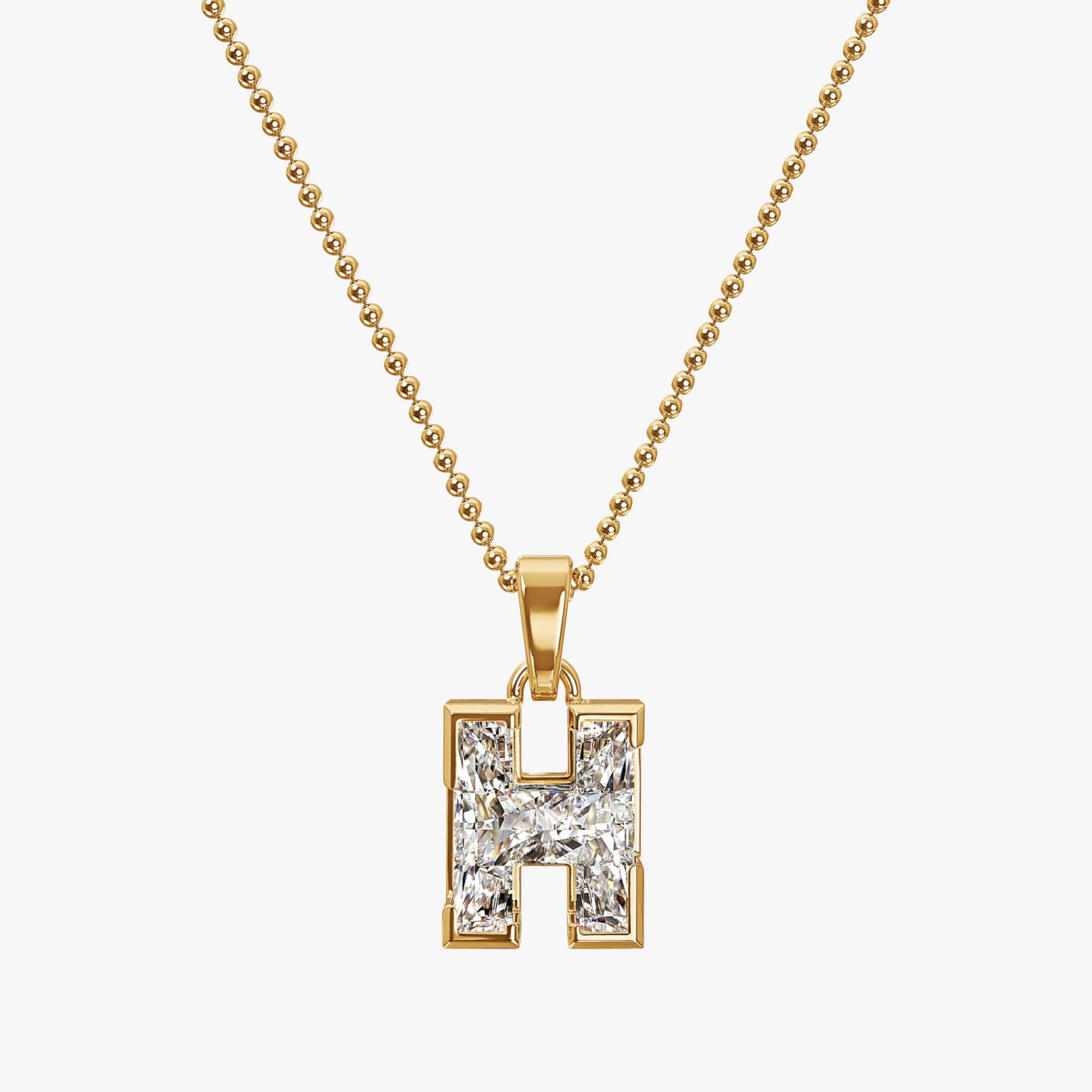 7MM ALPHABET SOLITAIRE DIAMOND INITIAL PENDANT