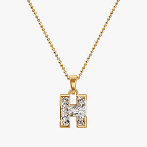 7MM ALPHABET SOLITAIRE DIAMOND INITIAL PENDANT