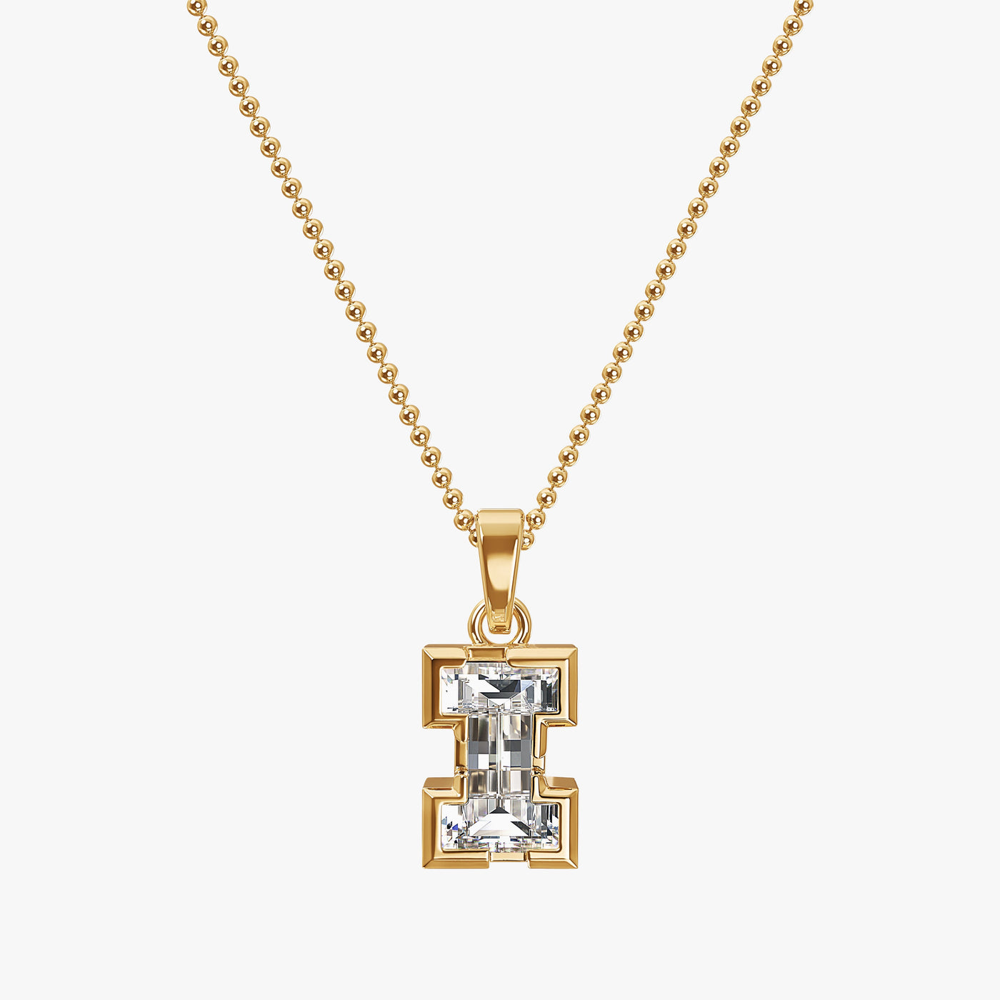 7MM ALPHABET SOLITAIRE DIAMOND INITIAL PENDANT