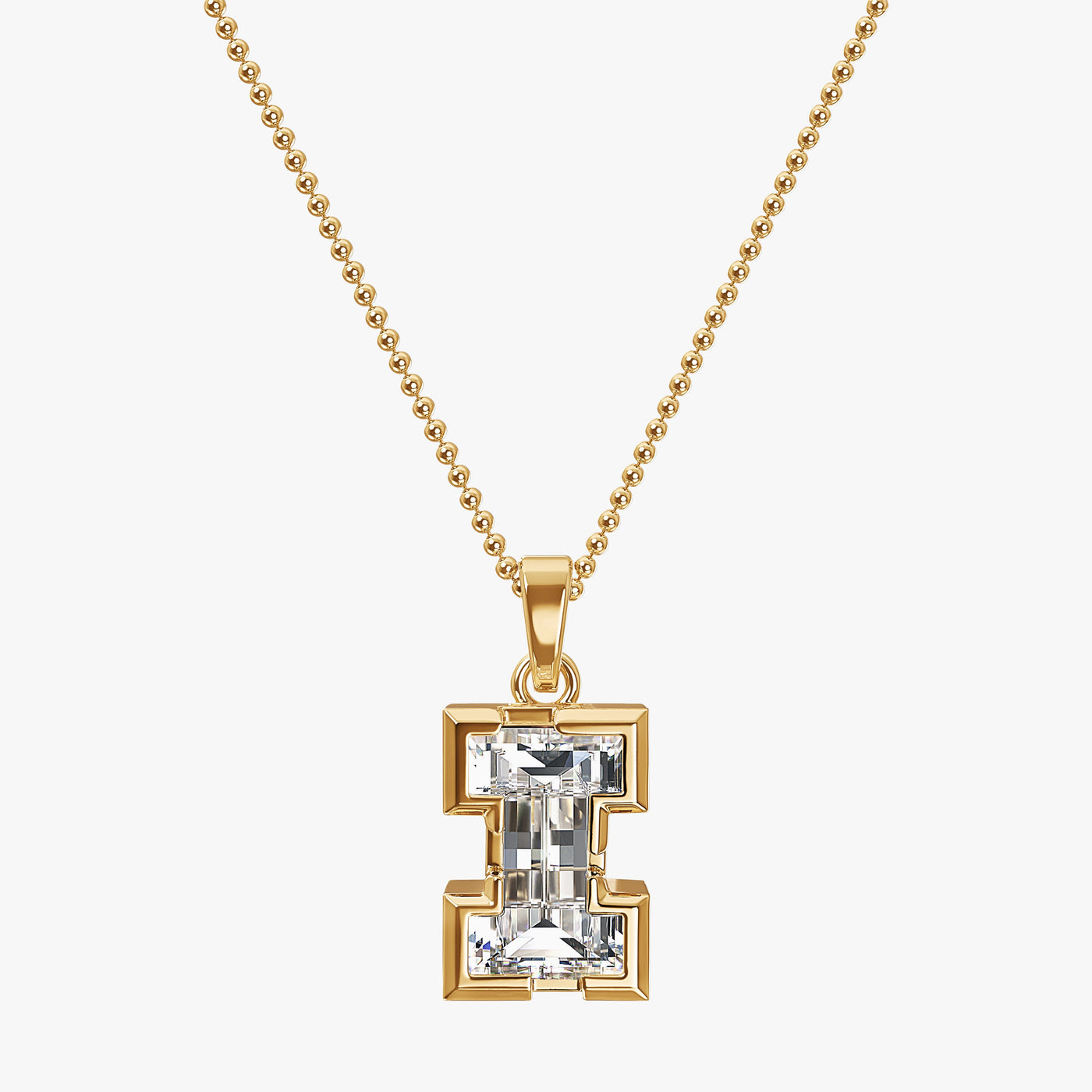 9MM ALPHABET SOLITAIRE DIAMOND LETTER PENDANT