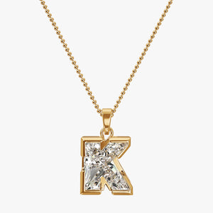 9MM ALPHABET SOLITAIRE DIAMOND LETTER PENDANT