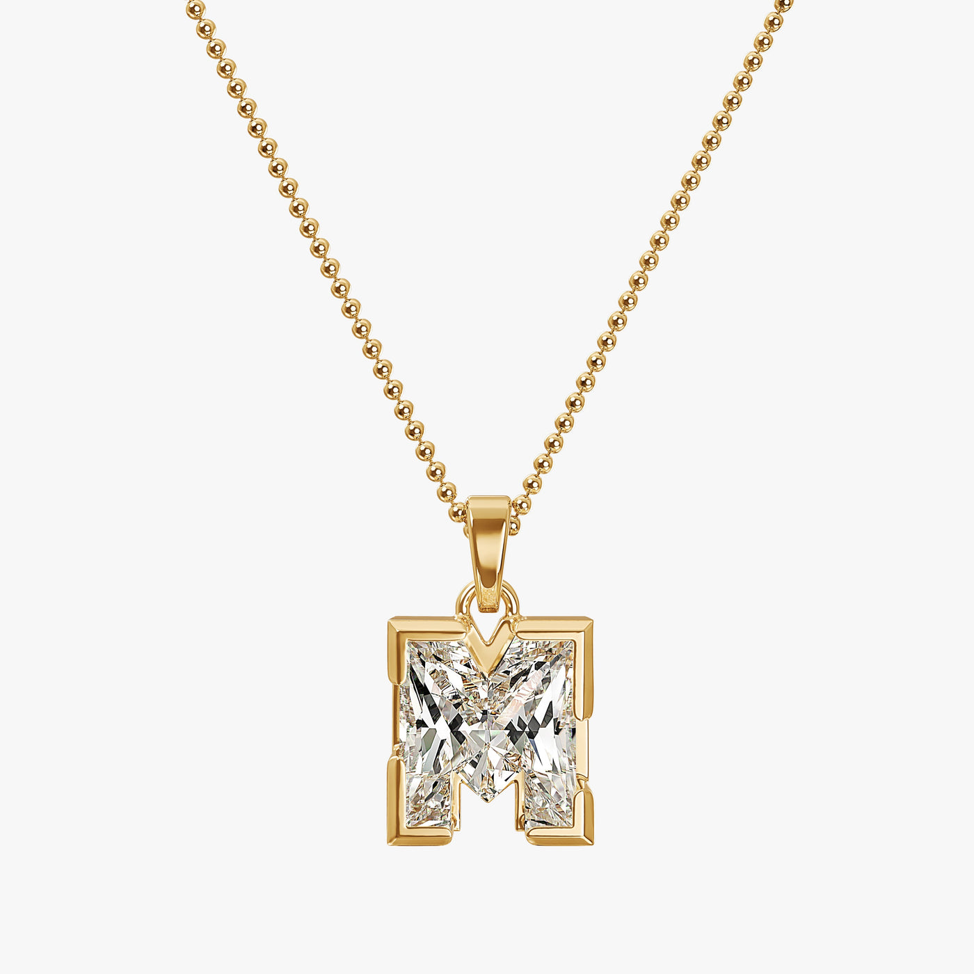 7MM ALPHABET SOLITAIRE DIAMOND INITIAL PENDANT