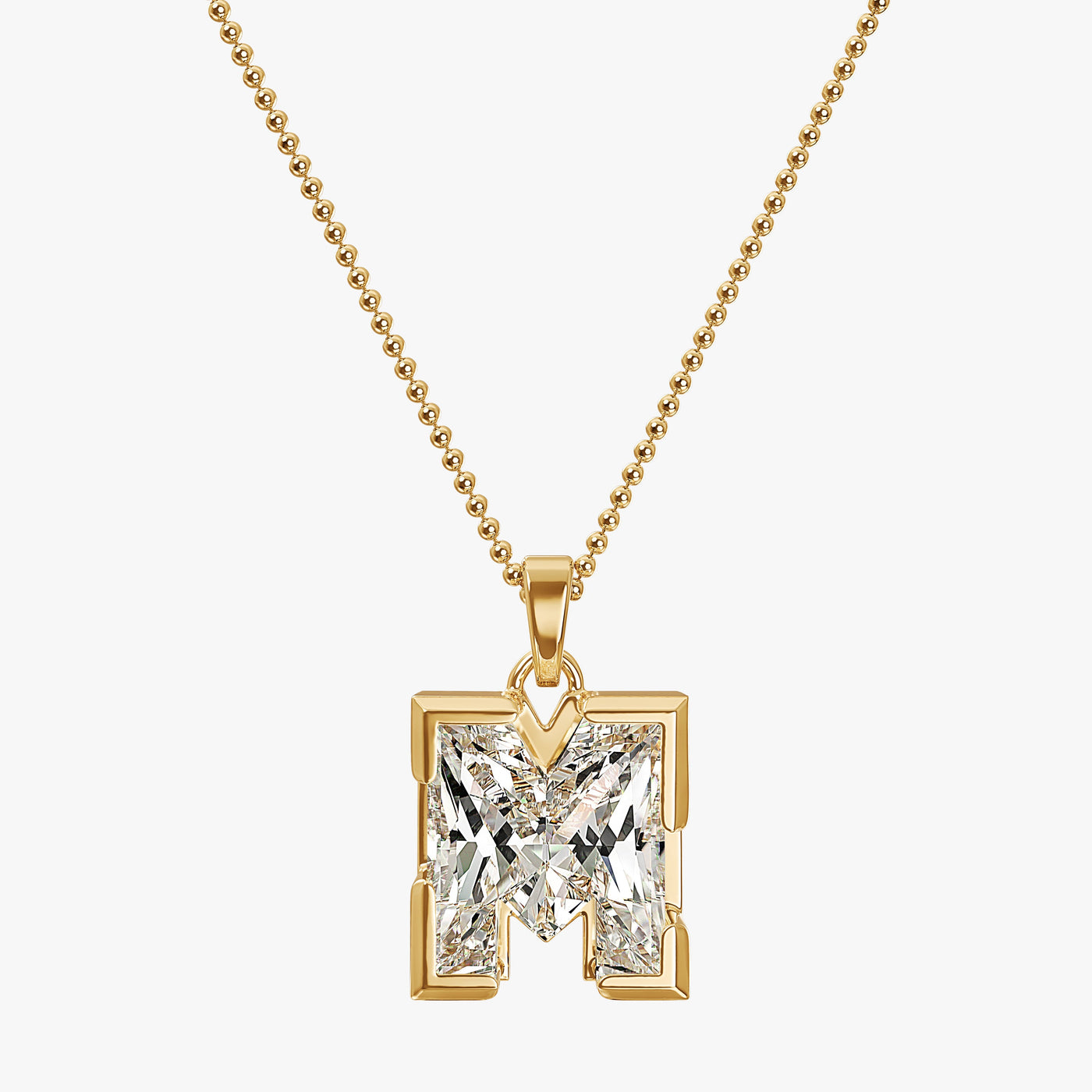 9MM ALPHABET SOLITAIRE DIAMOND LETTER PENDANT
