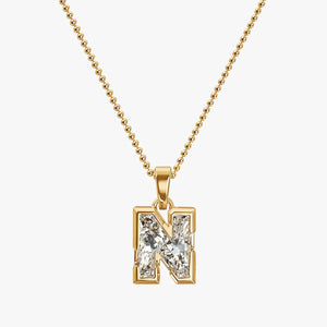 7MM ALPHABET SOLITAIRE DIAMOND INITIAL PENDANT