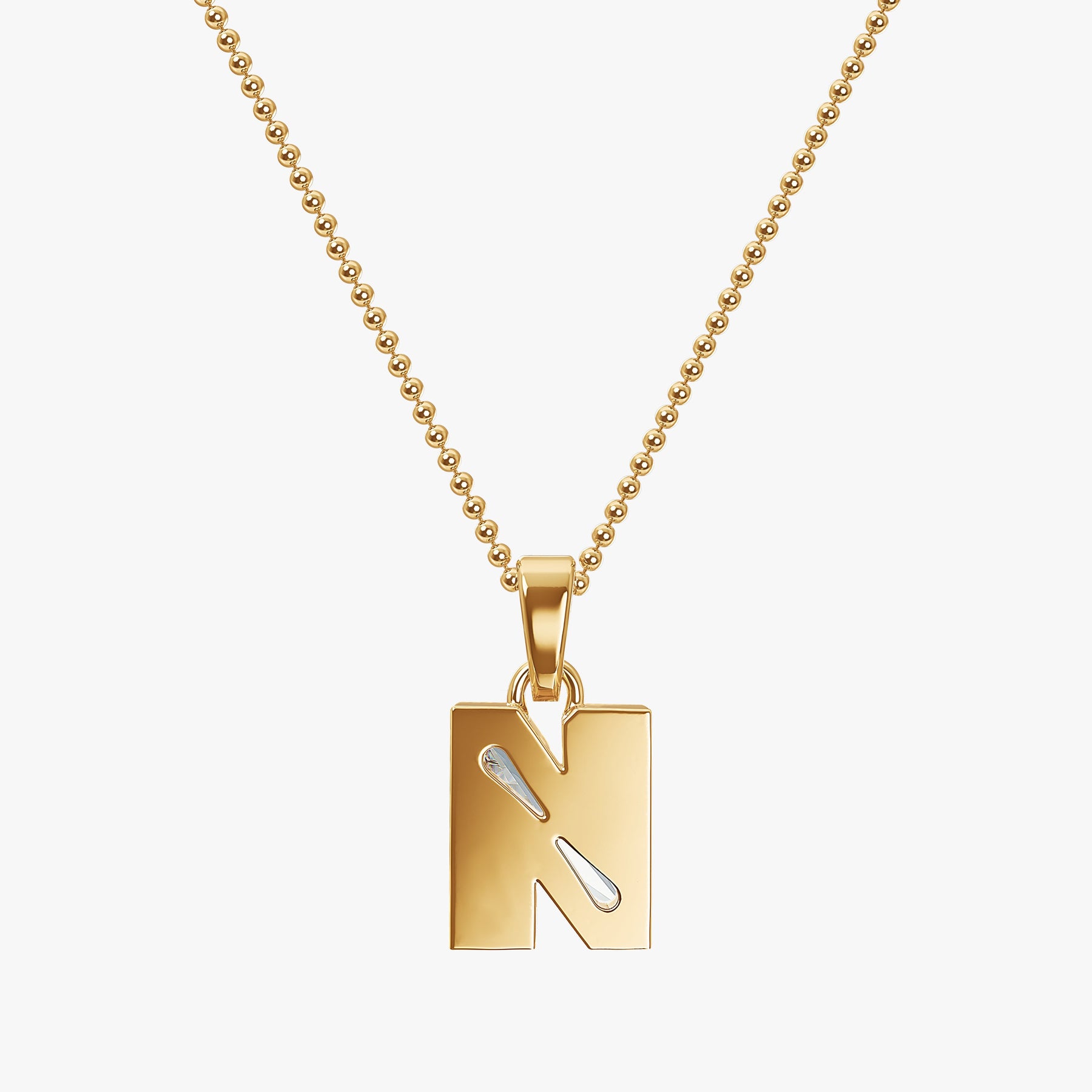 9MM ALPHABET SOLITAIRE DIAMOND LETTER PENDANT