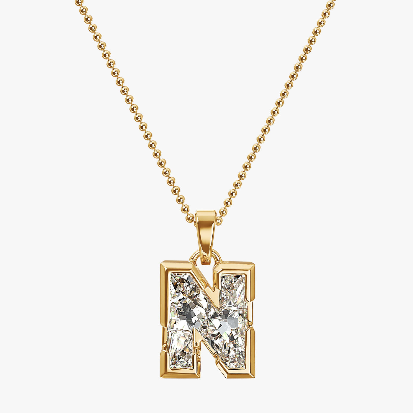 9MM ALPHABET SOLITAIRE DIAMOND LETTER PENDANT