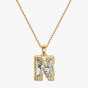 9MM ALPHABET SOLITAIRE DIAMOND LETTER PENDANT