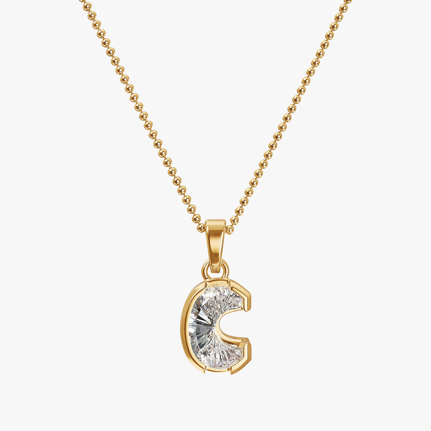 7MM ALPHABET SOLITAIRE DIAMOND INITIAL PENDANT
