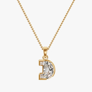 7MM ALPHABET SOLITAIRE DIAMOND INITIAL PENDANT