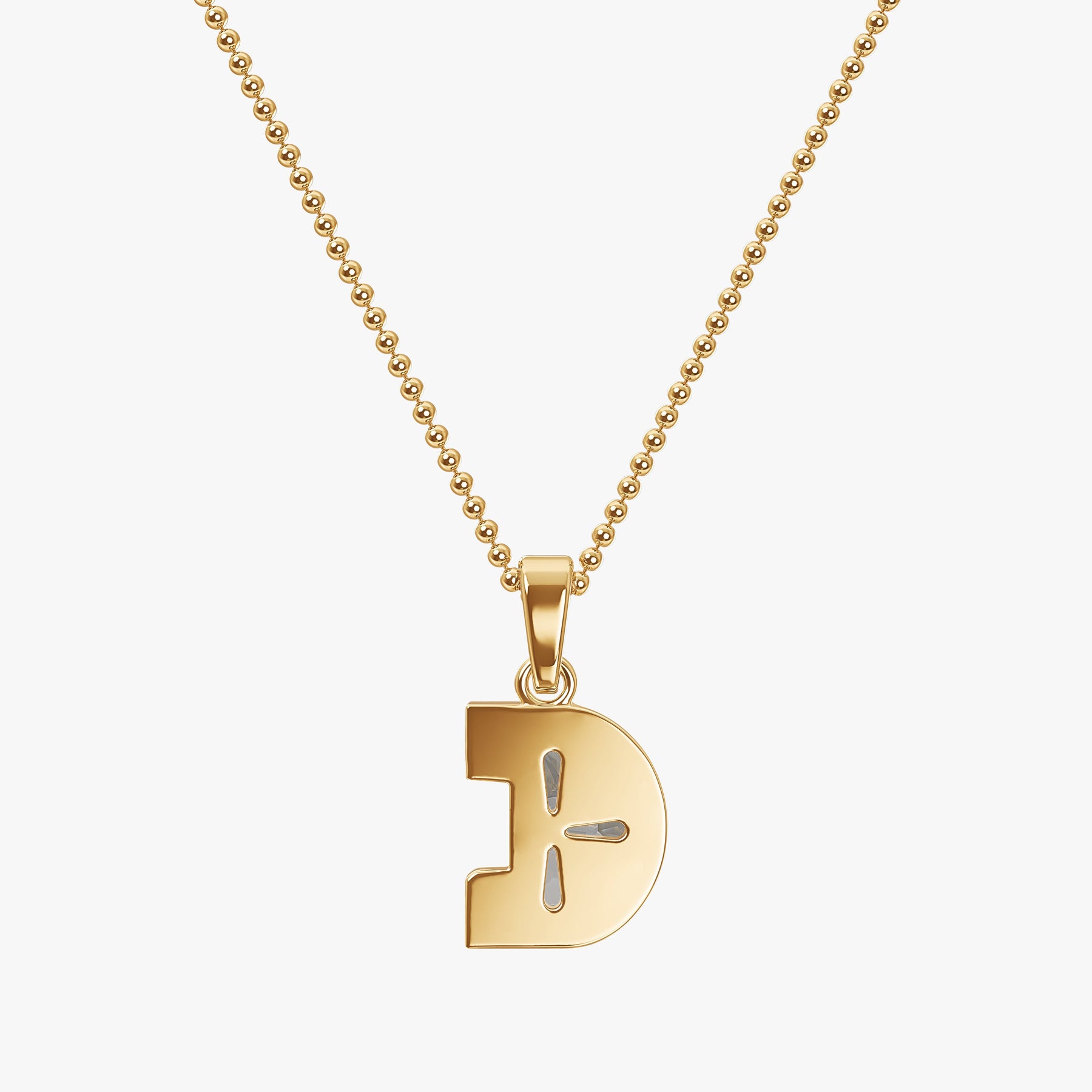 9MM ALPHABET SOLITAIRE DIAMOND LETTER PENDANT