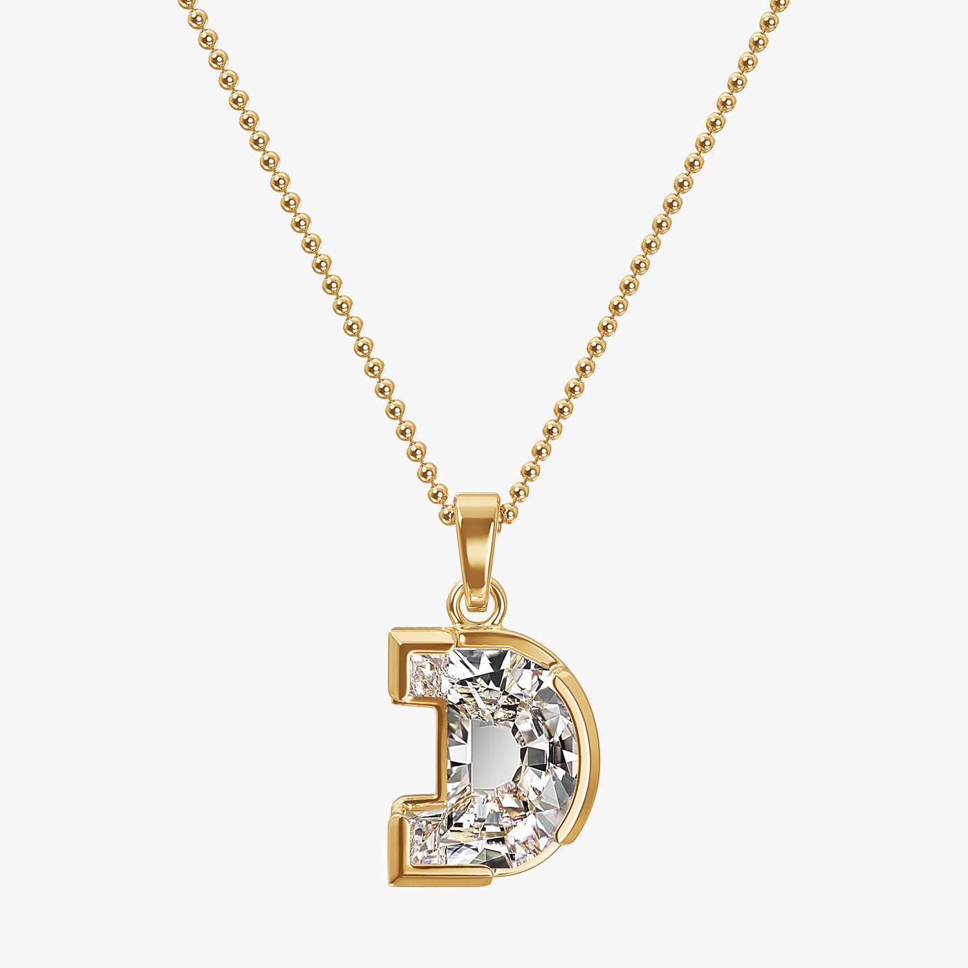 9MM ALPHABET SOLITAIRE DIAMOND LETTER PENDANT