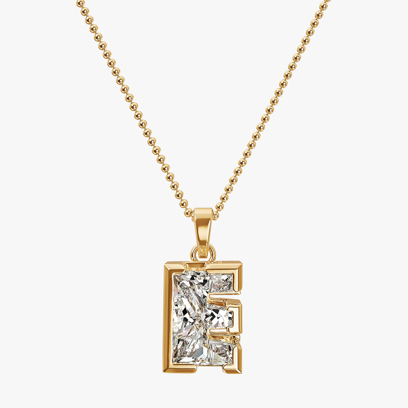 9MM ALPHABET SOLITAIRE DIAMOND LETTER PENDANT