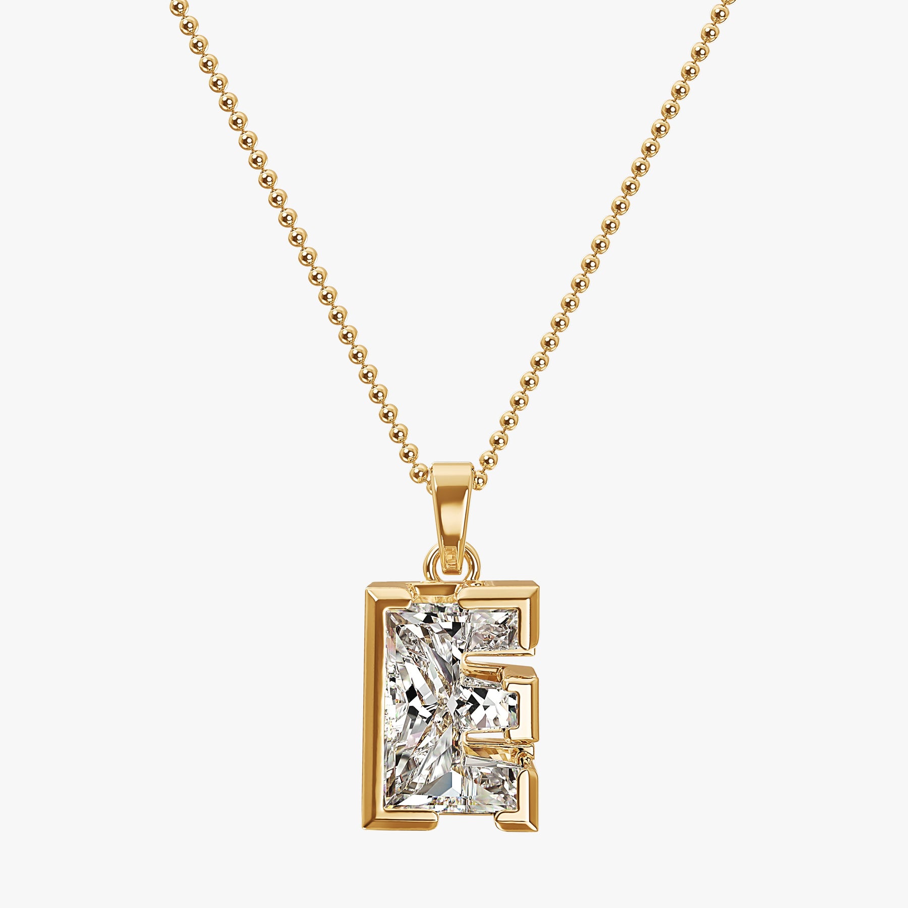 9MM ALPHABET SOLITAIRE DIAMOND LETTER PENDANT