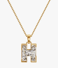 9MM ALPHABET SOLITAIRE DIAMOND LETTER PENDANT