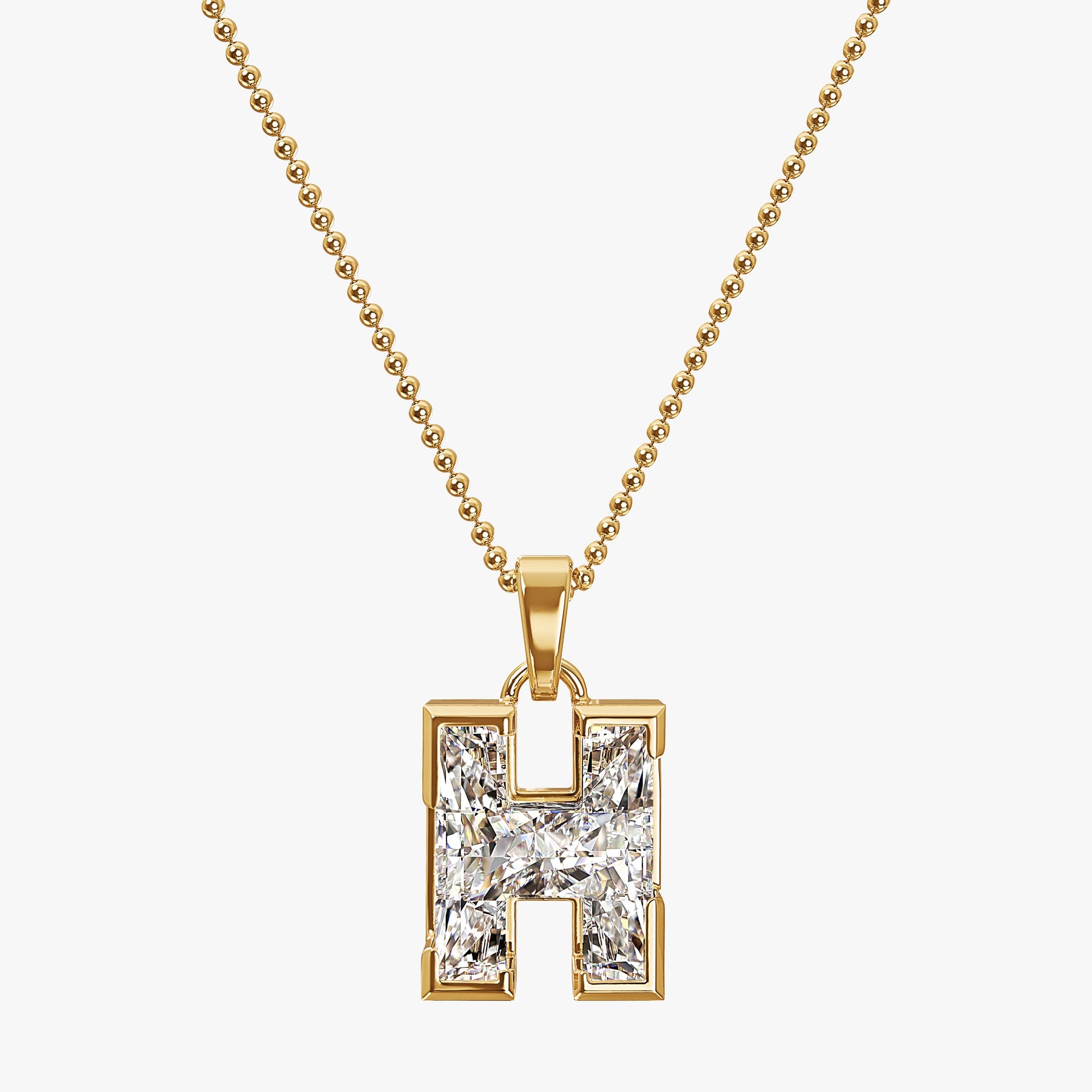 9MM ALPHABET SOLITAIRE DIAMOND LETTER PENDANT