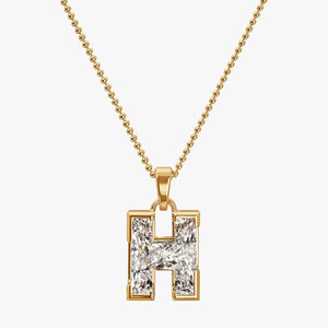 9MM ALPHABET SOLITAIRE DIAMOND LETTER PENDANT