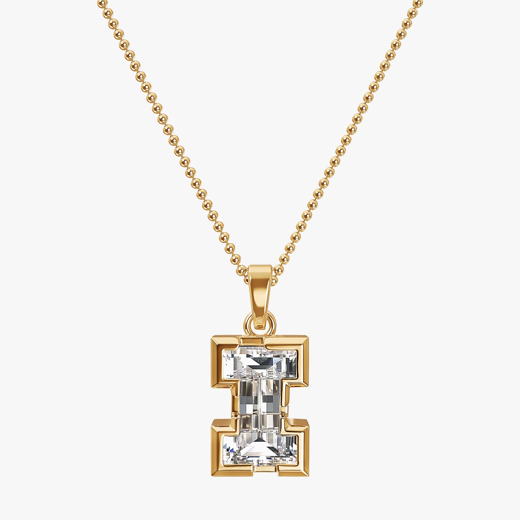 9MM ALPHABET SOLITAIRE DIAMOND LETTER PENDANT