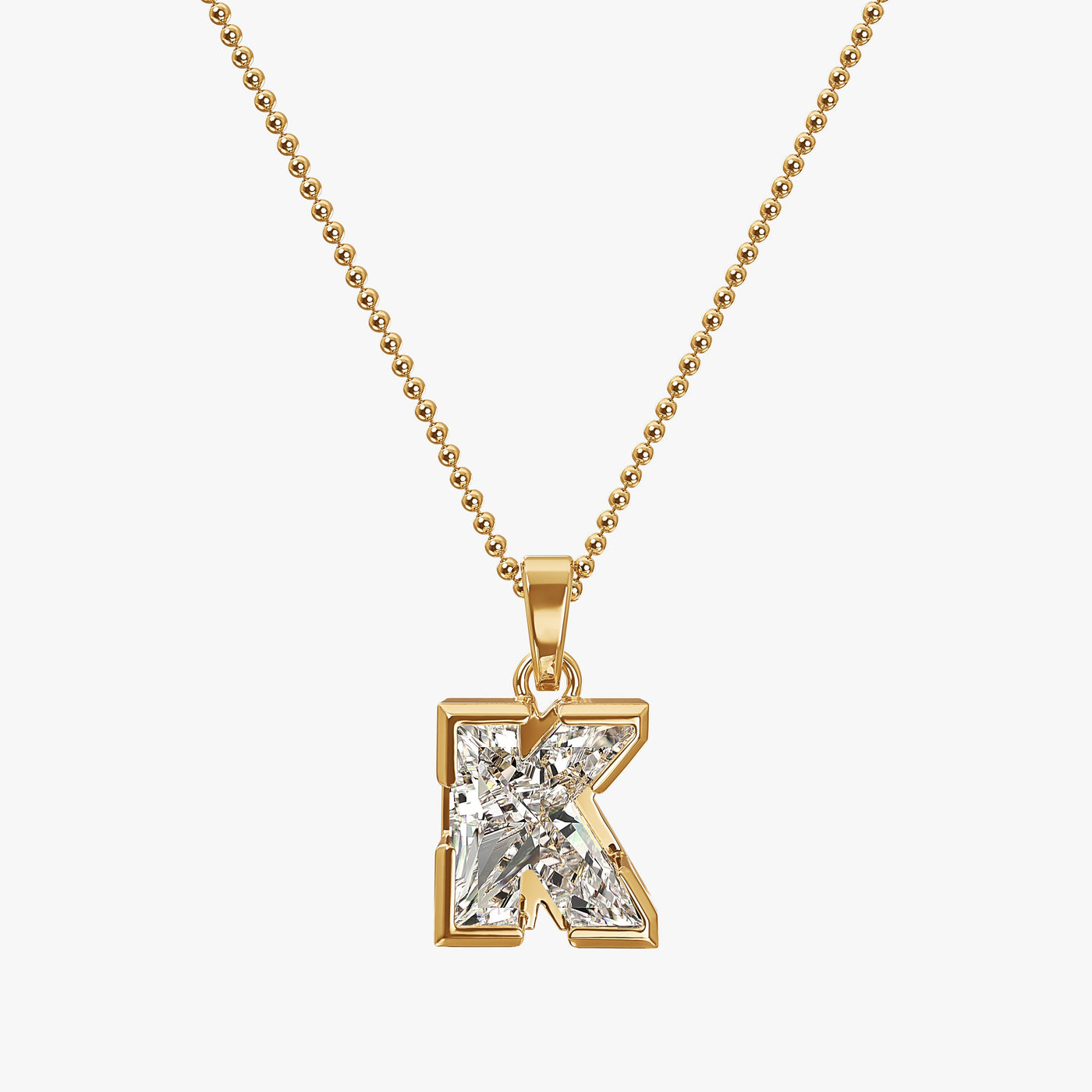 7MM ALPHABET SOLITAIRE DIAMOND INITIAL PENDANT